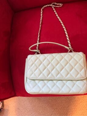 Public Desire Quilted Mint Shoulder Bag with Chain Strap